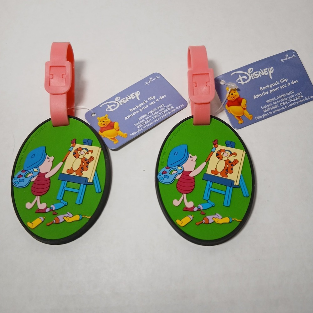 Winnie the Pooh Piglet Disney Backpack Bag Clip Hallmark Lot 2 New With Tags